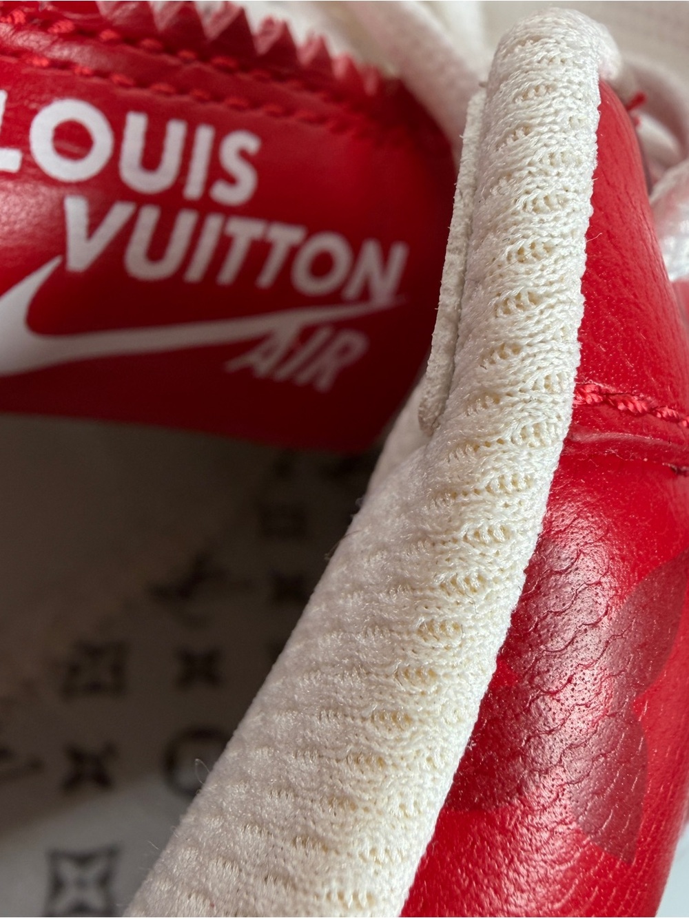 Louis Vuitton x Nike Air Force 1 Low White Red Virgil Abloh Men’s Size 9 - Picture 14 of 16